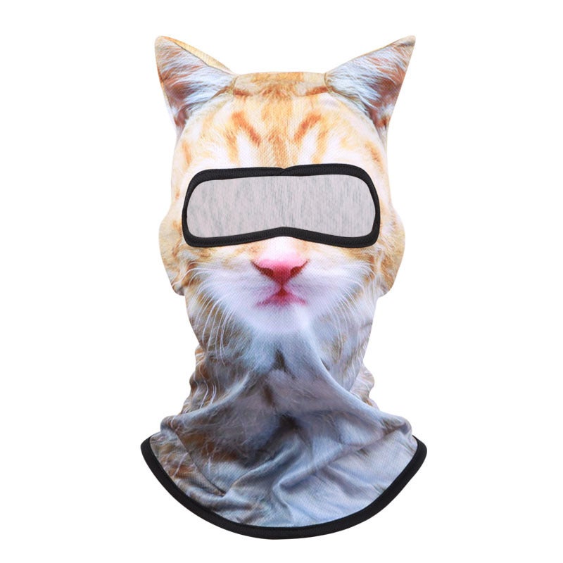3D Animal Pattern Facekini Sun Protection Mask Outdoor Funny Water Hat Full Face Digital Printing Headgear - Image 1
